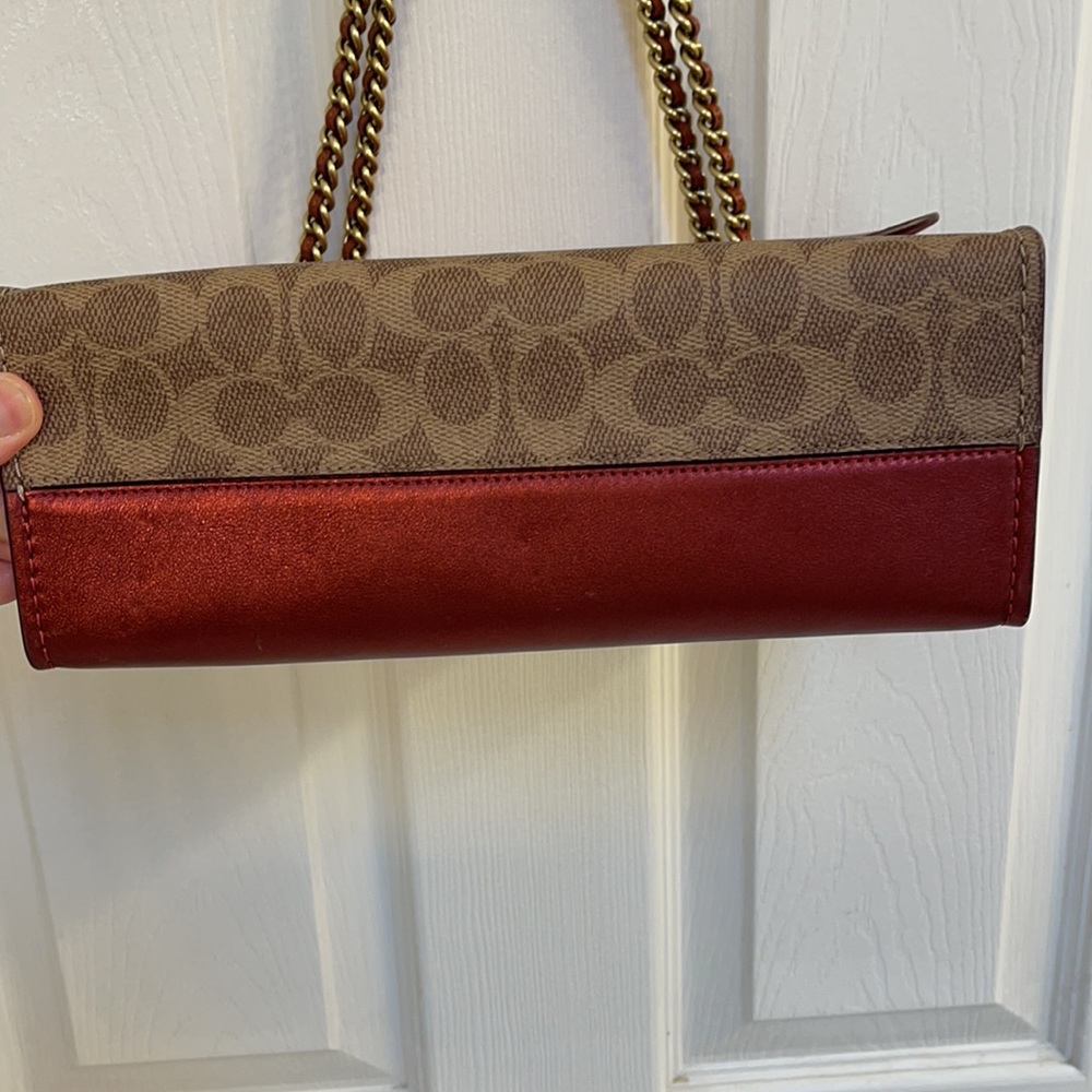 Coach Signature Canvas Crossbody with Red Leather Flap and Gold Hardware - Picture 8 of 8